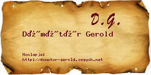 Dömötör Gerold névjegykártya